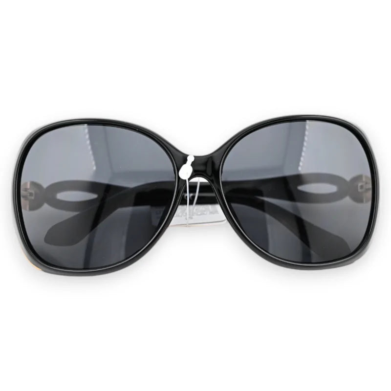 Lunettes grand modèle noire classique finitions dorées