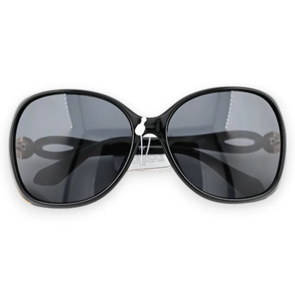 Lunettes grand modèle noire classique finitions dorées