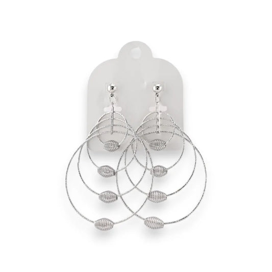 Boucles d'oreilles métal argenté design original de chez Ikita
