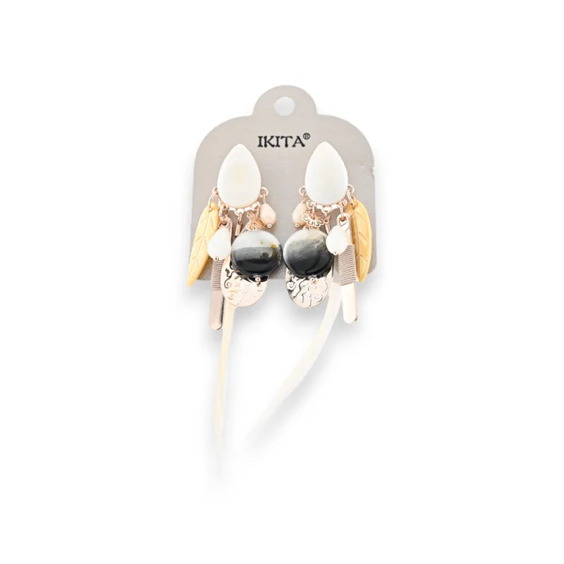 Boucles d'oreilles métal doré chic marque Ikita