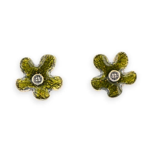 Boucles d'oreilles fleur kaki vintage