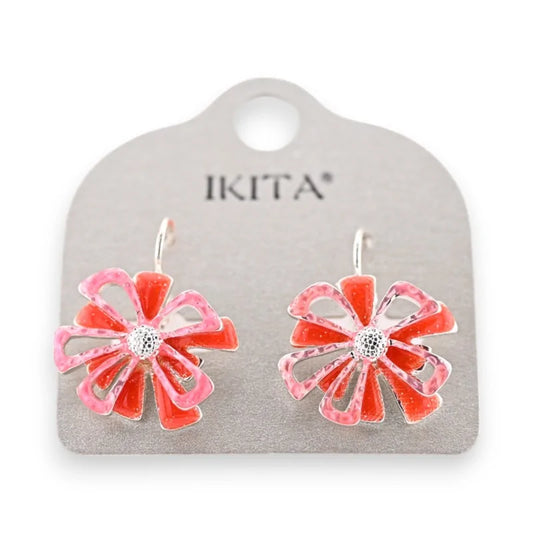 Boucles d'oreilles fleur  orange de chez Ikita