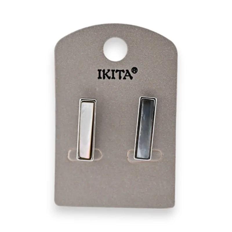 Boucles d'oreilles rectangulaires nacre de chez Ikita