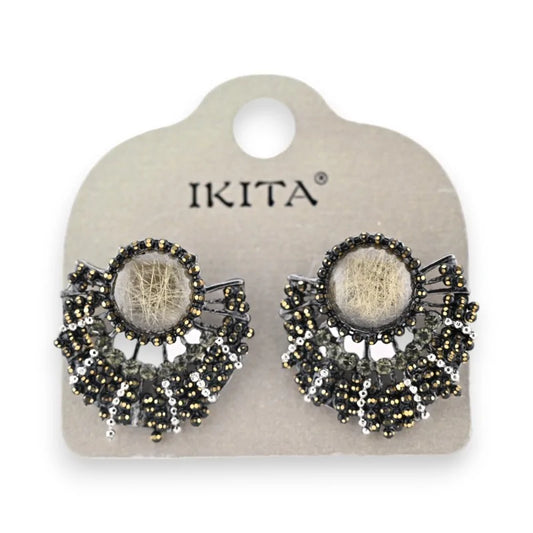 Boucles d'oreille Ikita métal argenté