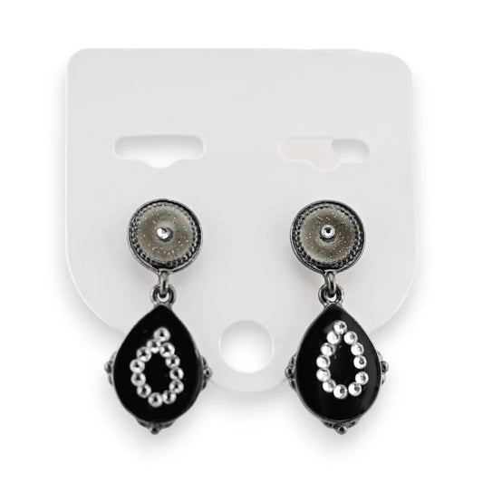 Boucles d'oreilles pendantes métalliques noires