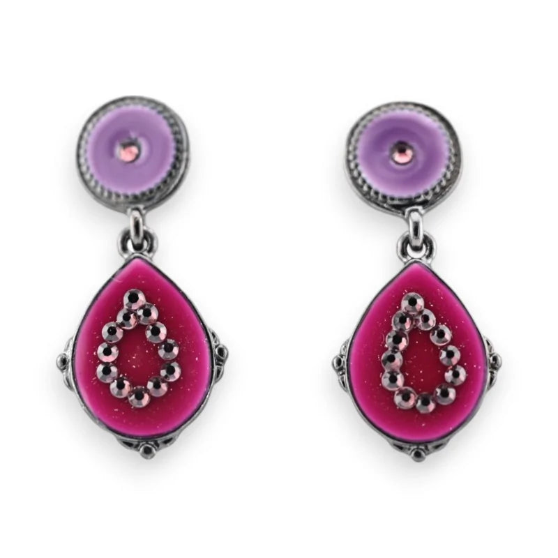 Boucles d'oreilles pendantes bicolores