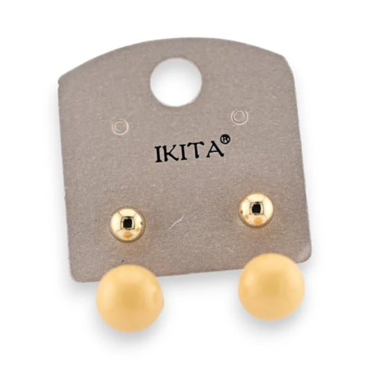 Boucles d'oreilles perles vanille dorées  de chez Ikita