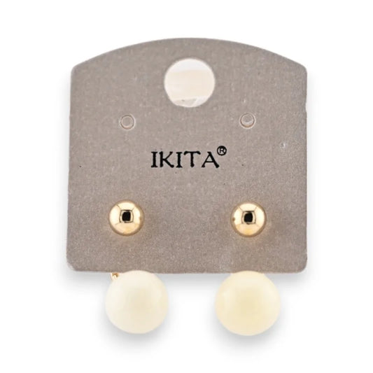 Boucles d'oreilles perle dorée Ikita