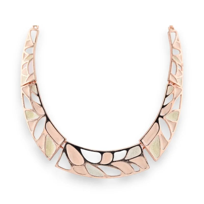 Collier semi rigide Cuivré Rosé Mosaïque pastelle