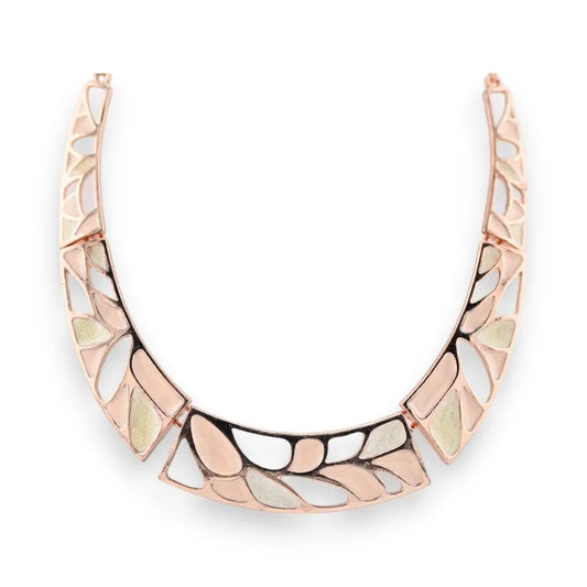 Collier semi rigide Cuivré Rosé Mosaïque pastelle