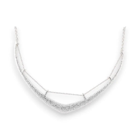 Collier Semi-Rigide Argenté Martelé  de chez Ikita
