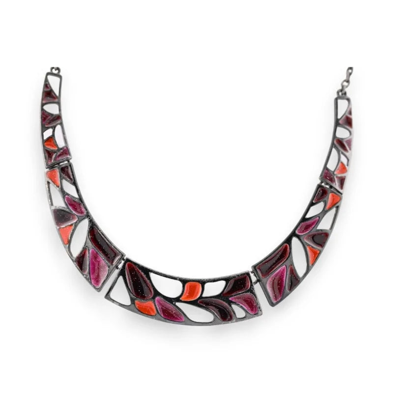 Collier semi-rigide mosaïque Ikita orange