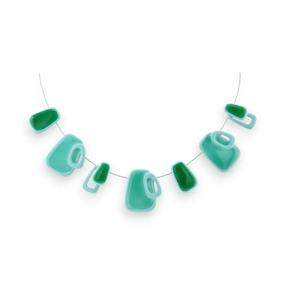 Collier  argenté Turquoise vert de chez  Ikita
