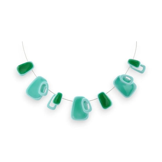 Collier  argenté Turquoise vert de chez  Ikita