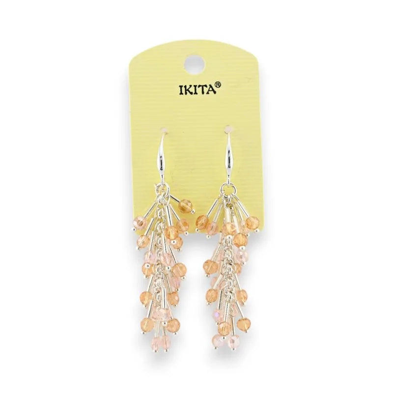 Boucles d'oreilles cascade de perles beige rose de chez  Ikita
