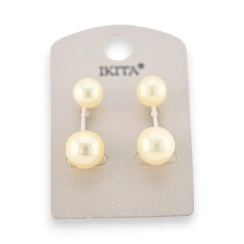 Boucles d'oreilles perles écru pailletées de chez Ikita
