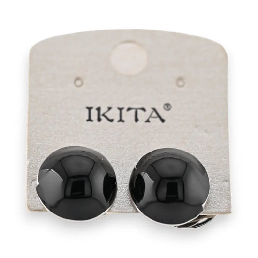 Boucles d'Oreilles Perles Recto-Verso noires de chez Ikita