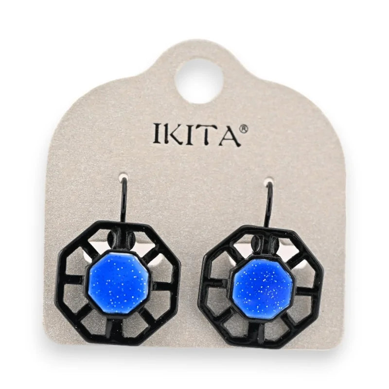 Boucles d'oreilles géométriques Ikita bleu roi