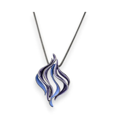 Collier Fantaisie Médaillon Design bleu et violet de chez Ikita