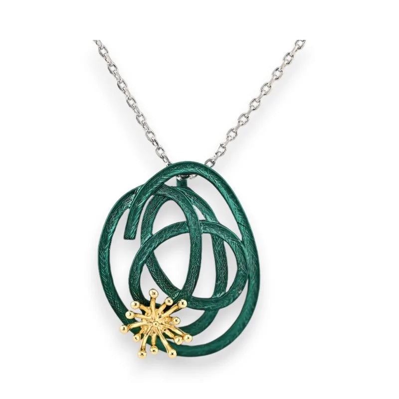 Collier Ikita  médaillon design Émeraude