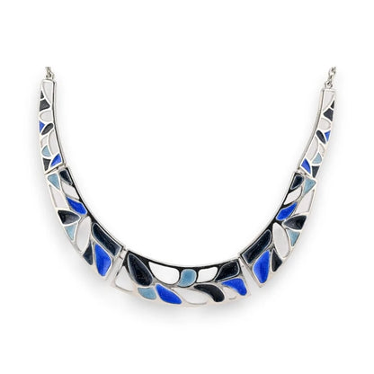 Collier semi-rigide Mosaïque Bleue  de chez Ikita