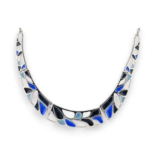 Collier semi-rigide Mosaïque Bleue  de chez Ikita