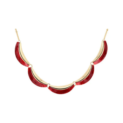 Collier Fantaisie Demi-Lunes Bordeaux de chez Ikita