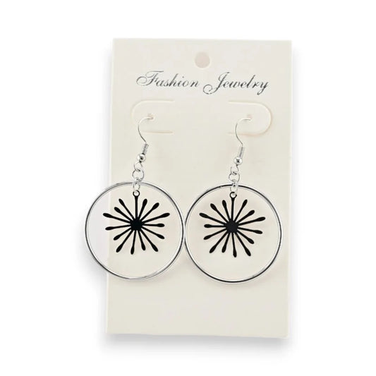 Boucles d'oreilles créoles fines argentées soleil