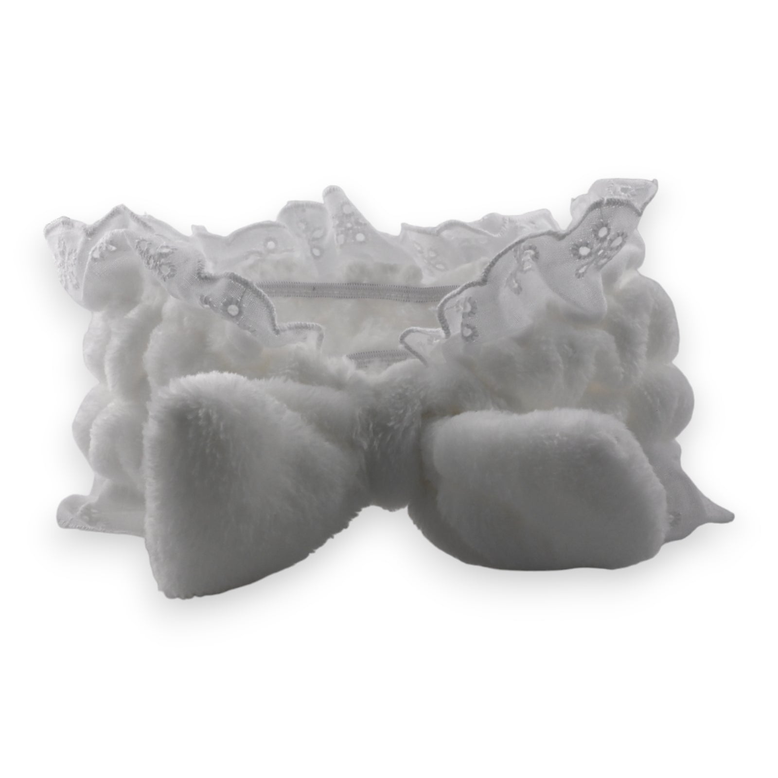 Bandeau à maquillage blanc femme broderie anglaise