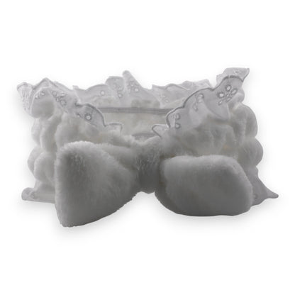 Bandeau à maquillage blanc femme broderie anglaise