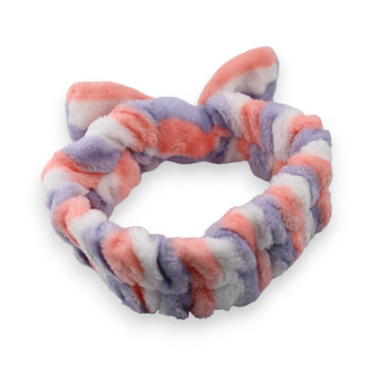 Bandeau à maquillage femme blanc corail et parme