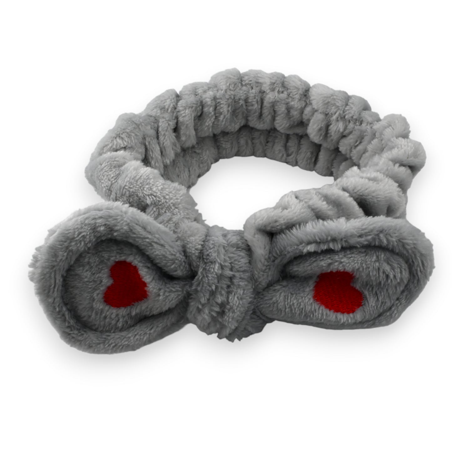 Bandeau à maquillage gris femme noeud coeur