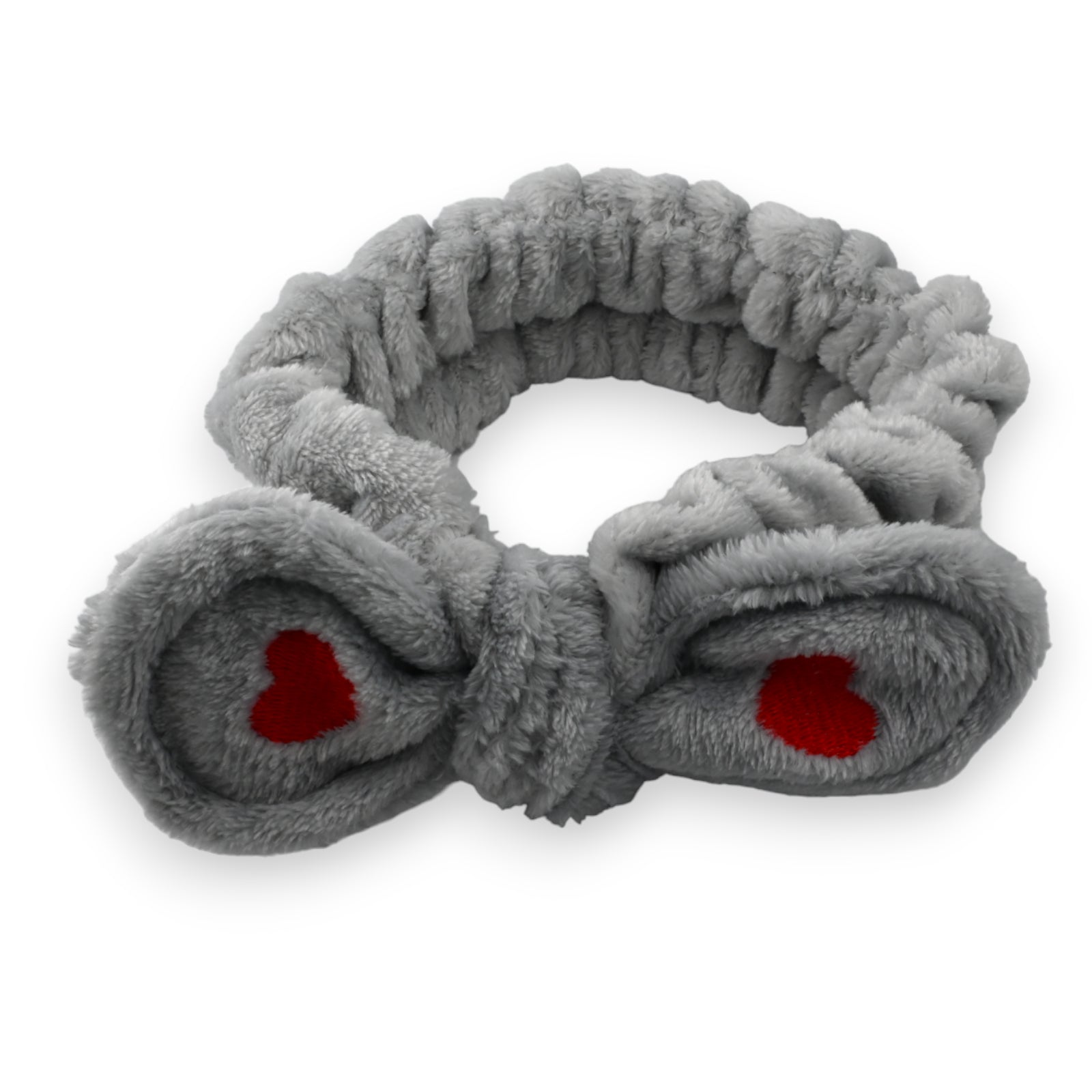Bandeau à maquillage gris femme noeud coeur
