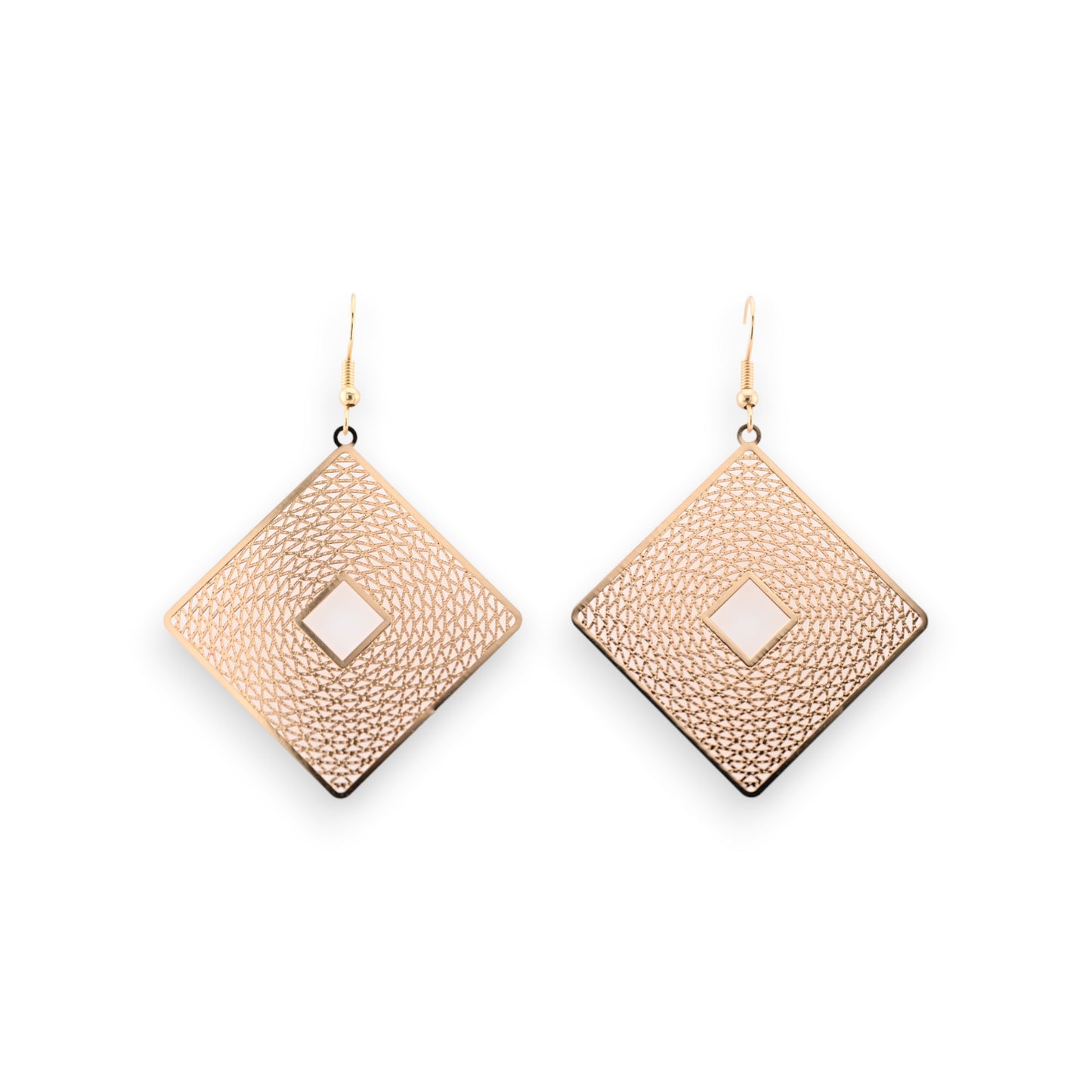 Boucle D'oreille tendance dorée légère forme losange