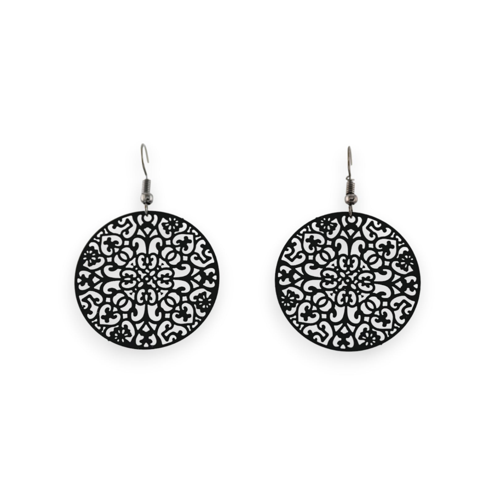 Boucles d'oreilles arabesques noires