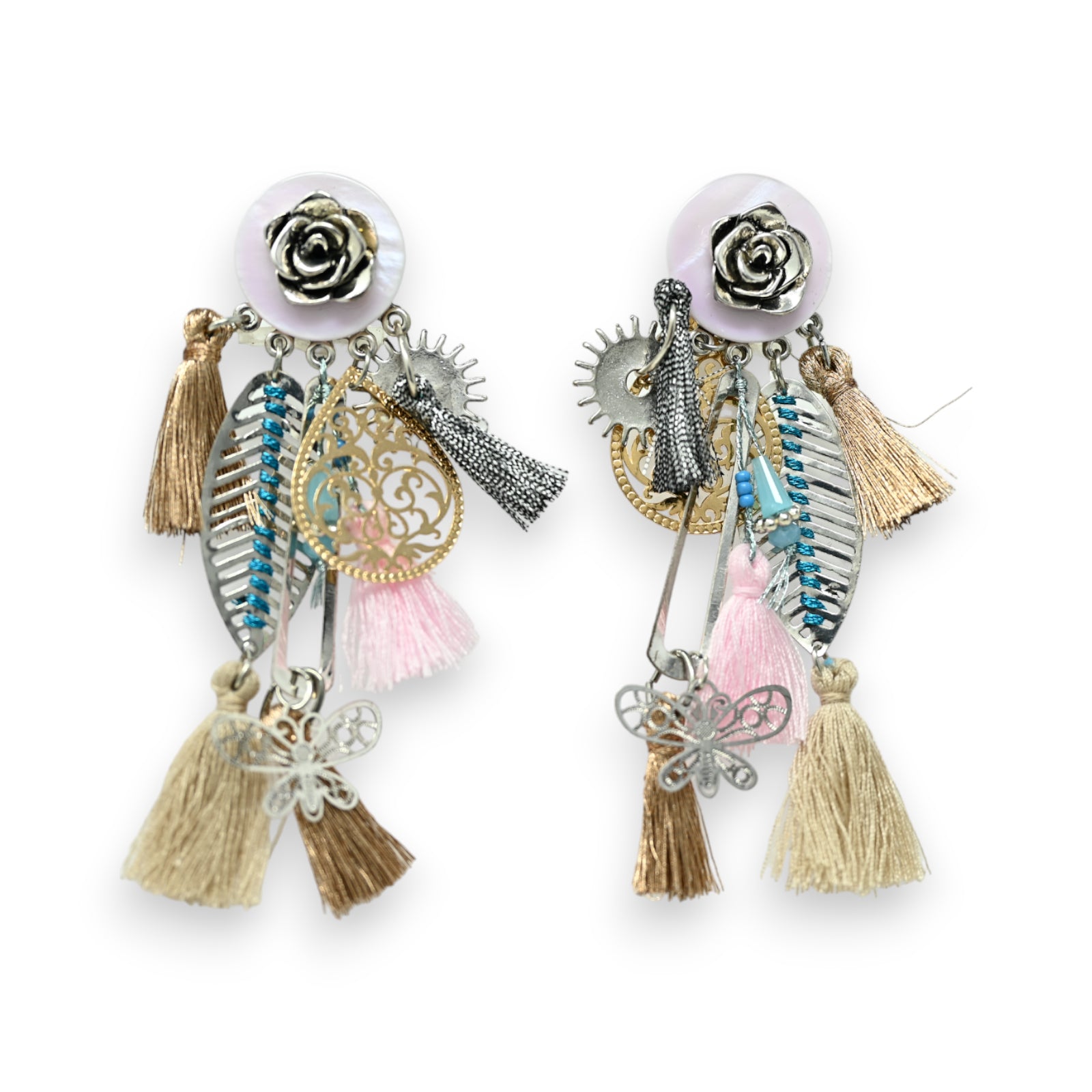 Boucles d'oreilles clip romantique rose