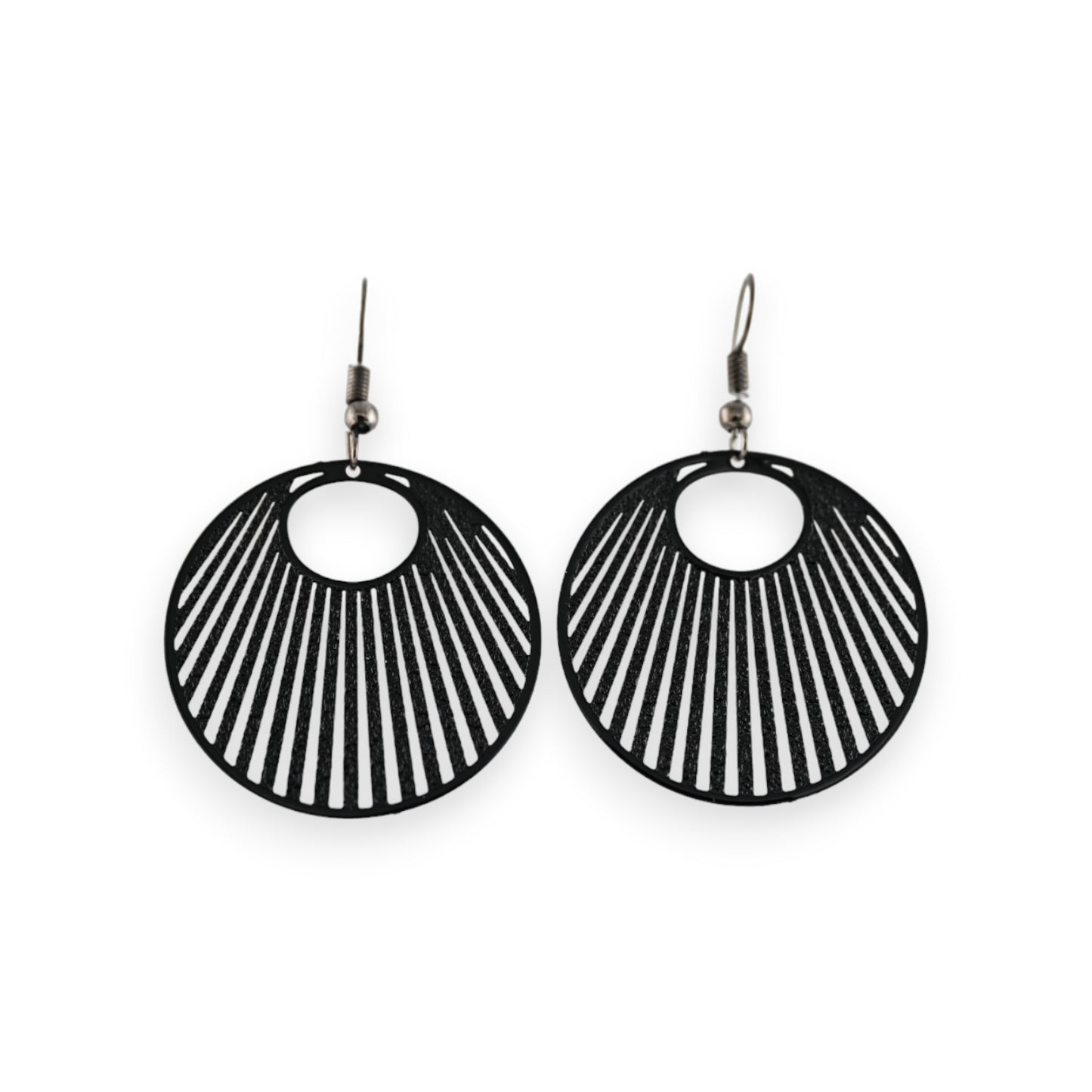 Boucles d'oreilles en métal noir design rayonnant