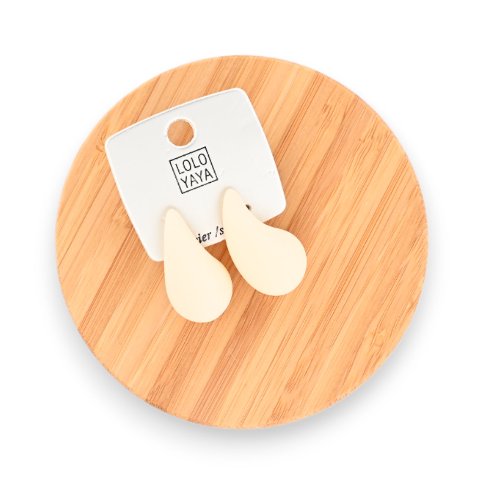 Boucles d'oreilles goutte crème