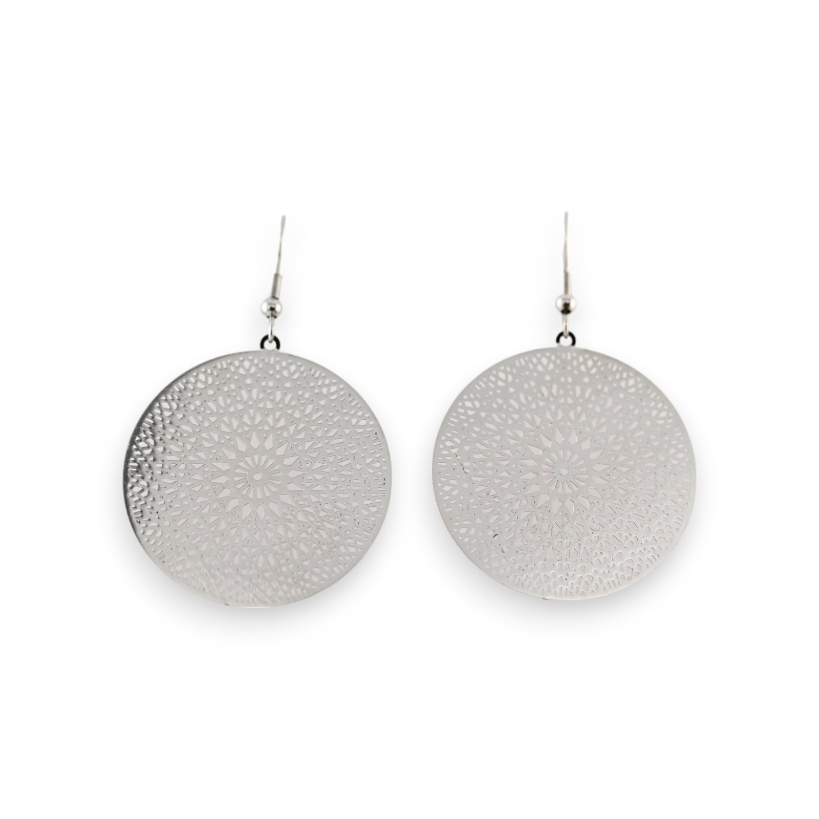 Boucles d'oreilles Mandala argenté