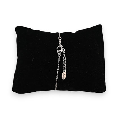 Bracelet acier argenté demi lune nacrée