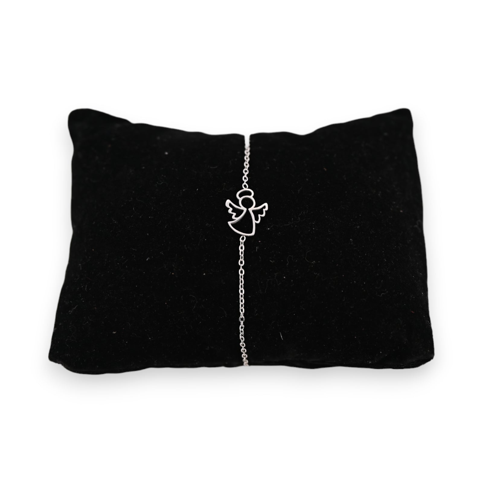 Bracelet acier argenté petit ange