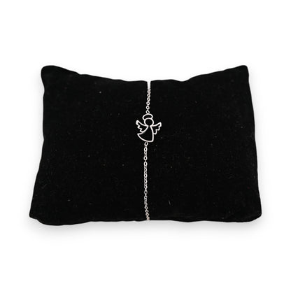 Bracelet acier argenté petit ange