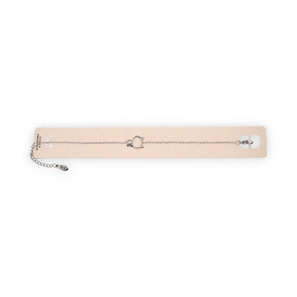 Bracelet acier argenté petit chat