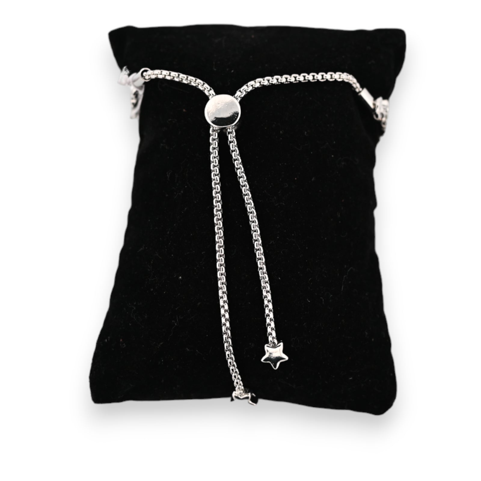 Bracelet fantaisie argenté pluie d'étoiles scintillante