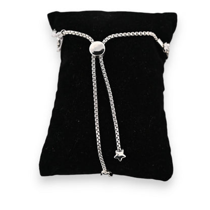 Bracelet fantaisie argenté pluie d'étoiles scintillante