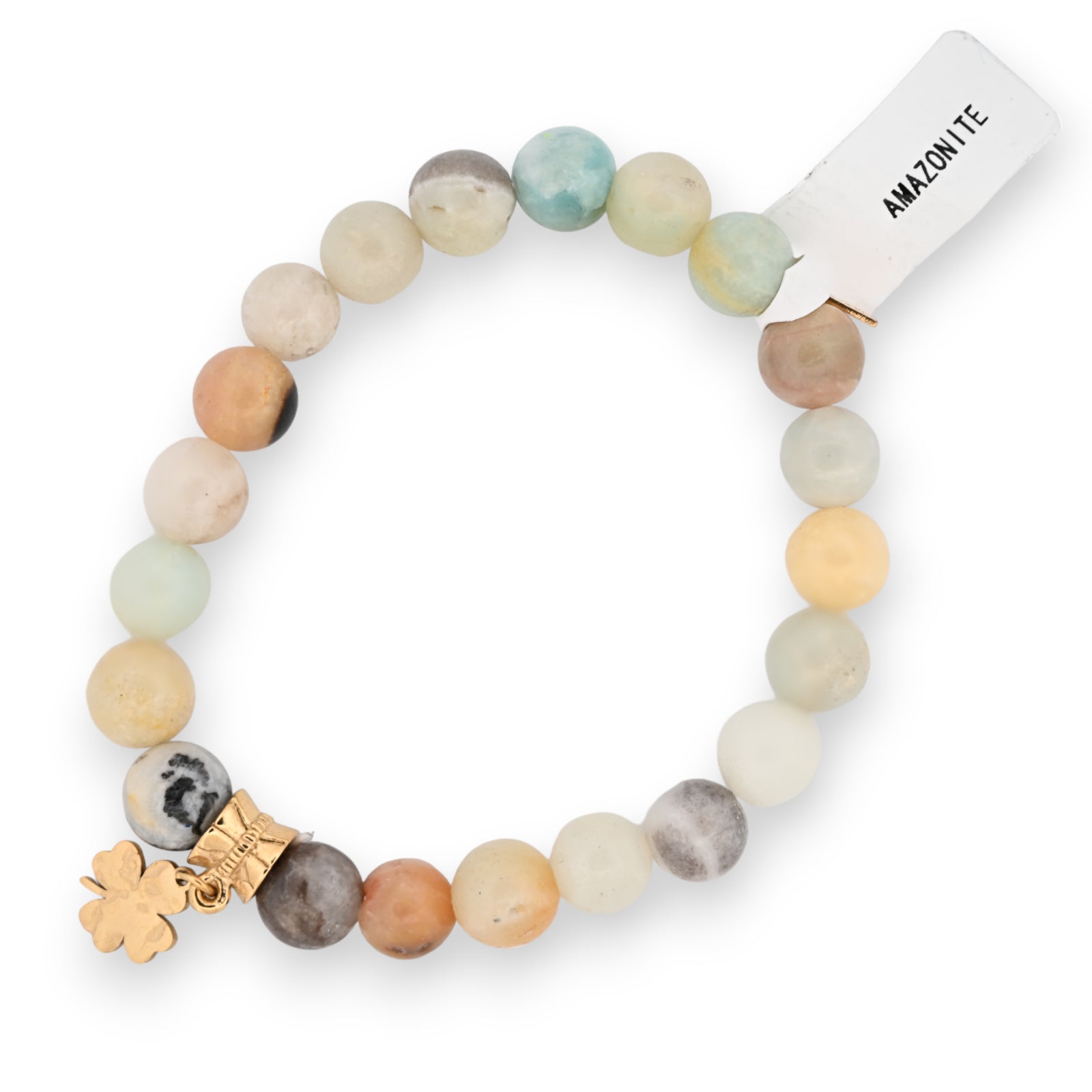 Bracelet Amazonite charm trèfle