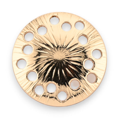 Broche aimantée dorée coeur pierres diverses