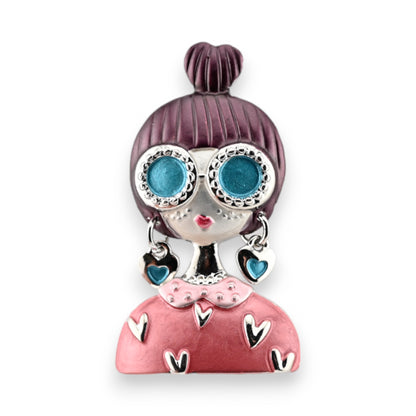 Broche aimantée femme fashion rose