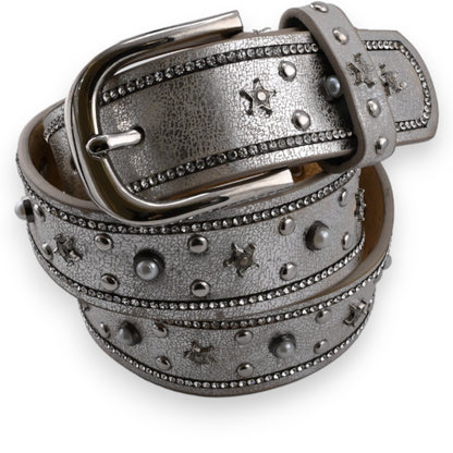 Ceinture cloutée étoile femme argenté