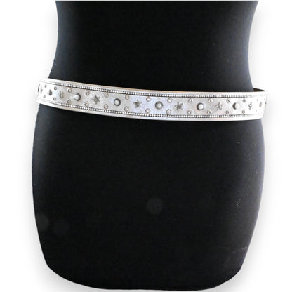 Ceinture cloutée étoile femme argenté